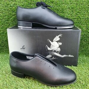 Leo Jazz Tap SIZE 9.5 Women's Lace Up Dance Shoes Taps Oxford Black